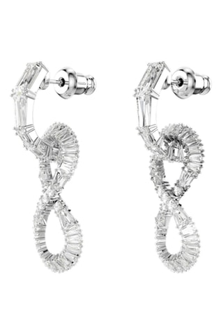 Boucles d’oreilles ornées de cristaux Swarovski Hyperbola - Argenté et blanc
