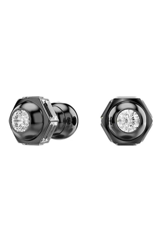 Puces ornées de cristaux Swarovski Numina - Plaqué ruthénium noir