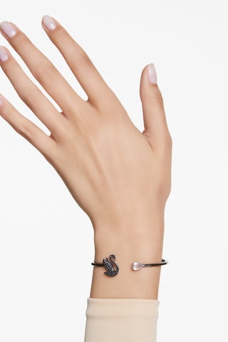 Jonc orné de cristaux Swarovski Swan - Noir