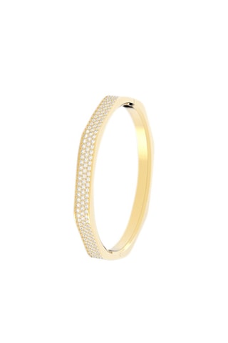 Jonc orné de cristaux Swarovski Dextera M-L - Plaqué or jaune