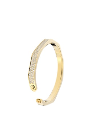 Jonc orné de cristaux Swarovski Dextera M-L - Plaqué or jaune