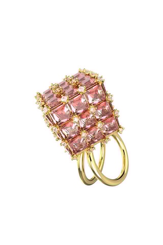 Bague orné de cristaux Swarovski Curiosa - Plaqué or jaune