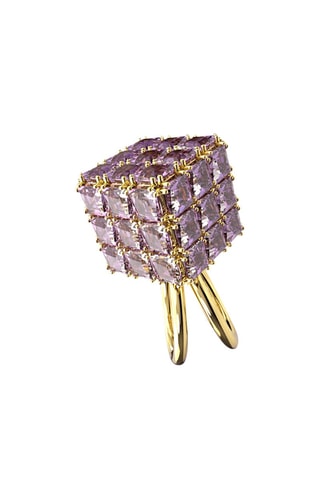 Bague orné de cristaux Swarovski Curiosa - Plaqué or jaune