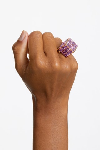 Bague orné de cristaux Swarovski Curiosa - Plaqué or jaune