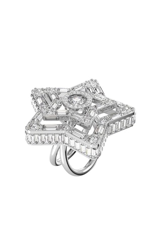 Bague ornée de cristaux Swarovksi Stella - Blanc