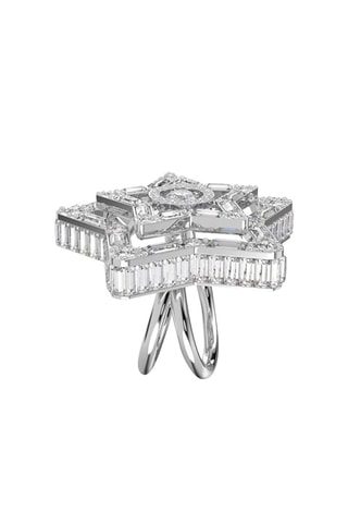 Bague ornée de cristaux Swarovksi Stella - Blanc