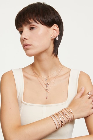 2 bagues réglables ornées de cristaux Swarovski Constella - Plaqué or rose