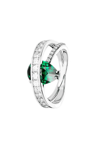 Bague Hyperbola - Argenté et vert