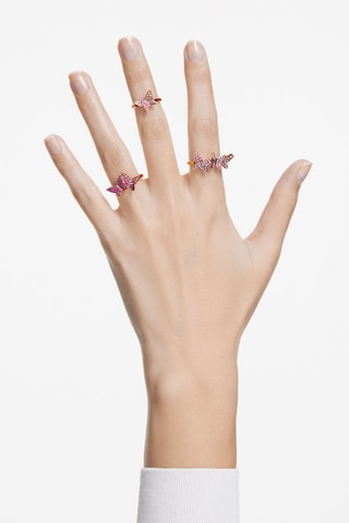 3 bagues ornées de cristaux Swarovski Lilia - Rose