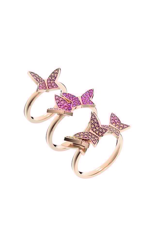 3 bagues ornées de cristaux Swarovski Lilia - Rose