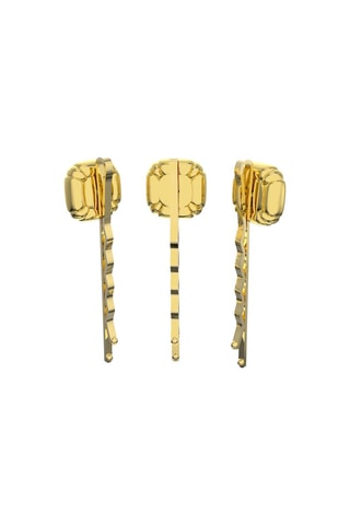 3 épingles à cheveux ornées de cristaux Swarovski Dulcis - Plaqué or jaune