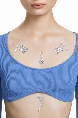 Bijoux de corps adhésifs en cristaux Swarovski - Blanc