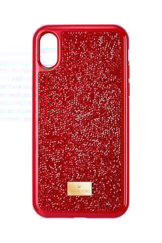 Coque iPhone X/XS ornée de cristaux Swarovski Glam Rock - Rouge