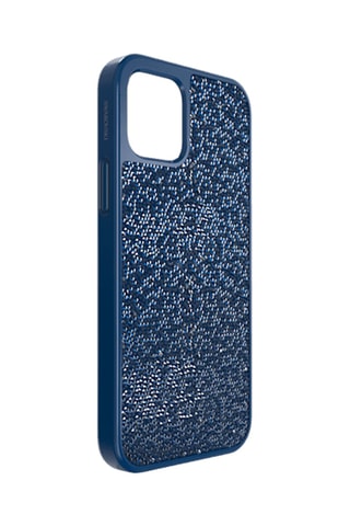 Coque iPhone 12/12 pro ornée de cristaux Swarovski Glam Rock - Bleu