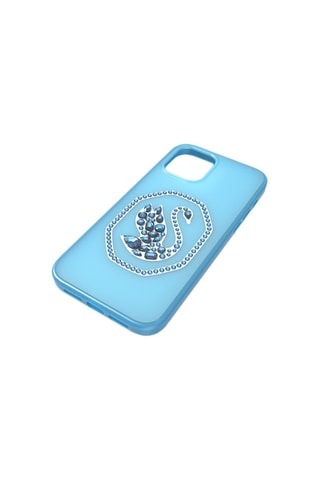 Coque iPhone 12 Pro Max ornée de cristaux Swarovski Cygne - Bleu