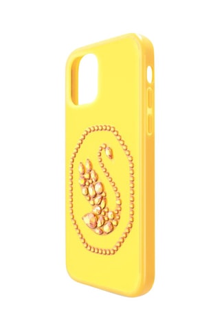 Coque iPhone 12/12 Pro ornée de cristaux Swarovski Cygne - Jaune