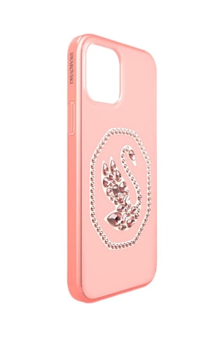 Coque iPhone 12 Pro Max ornée de cristaux Swarovski Cygne - Rose pâle
