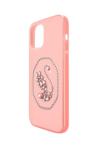 Coque iPhone 12 Pro Max ornée de cristaux Swarovski Cygne - Rose pâle