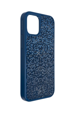 Coque iPhone 12 mini ornée de cristaux Swarovski Glam Rock - Bleu marine