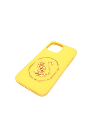 Coque iPhone 13 Pro Max ornée de cristaux Swarovski Cygne - Jaune