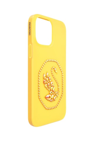 Coque iPhone 13 Pro Max ornée de cristaux Swarovski Cygne - Jaune