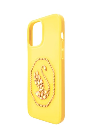 Coque iPhone 13 Pro Max ornée de cristaux Swarovski Cygne - Jaune