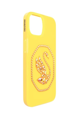 Coque iPhone 13 Pro ornée de cristaux Swarovski Cygne - Jaune