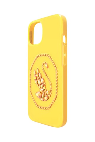 Coque iPhone 13 Pro ornée de cristaux Swarovski Cygne - Jaune