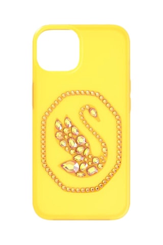 Coque iPhone 13 Pro ornée de cristaux Swarovski Cygne - Jaune
