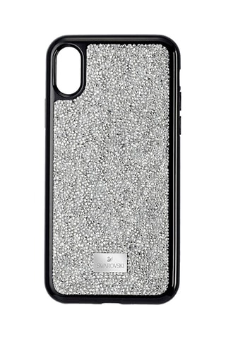 Coque iPhone X Mas ornée de cristaux Swarovski Glam Rock - Argenté