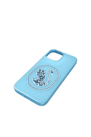 Coque iPhone 13 Pro Max ornée de cristaux Swarovski Cygne - Bleu clair