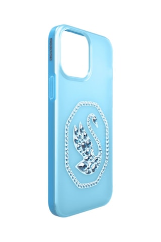 Coque iPhone 13 Pro Max ornée de cristaux Swarovski Cygne - Bleu clair