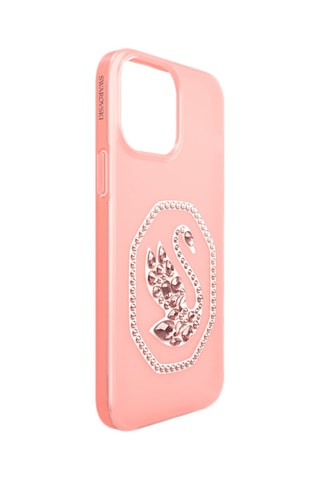 Coque iPhone 13 Pro Max ornée de cristaux Swarovski Cygne - Rose