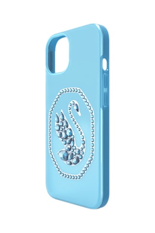 Coque iPhone 13 Pro ornée de cristaux Swarovski Cygne - Bleu clair