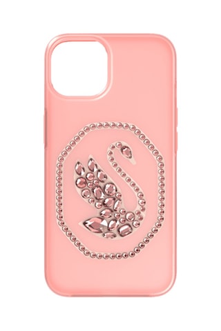 Coque iPhone 13 Pro ornée de cristaux Swarovski Cygne - Rose