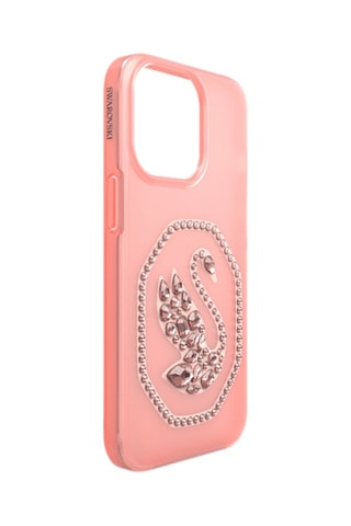Coque iPhone 13 ornée de cristaux Swarovski Cygne - Rose