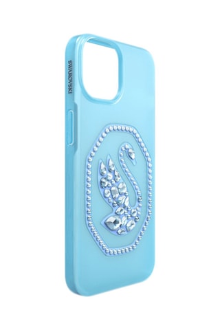 Coque iPhone 14 ornée de cristaux Swarovski Cygne - Bleu