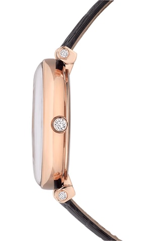 Montre à quartz en cuir de veau, dorée à l’or rose et ornée de cristaux Swarovski Crystalline Wonder