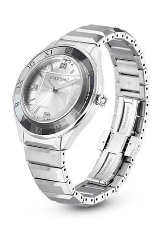 Montre à quartz en acier ornée de cristaux Swarovski - Argenté