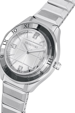 Montre à quartz en acier ornée de cristaux Swarovski - Argenté