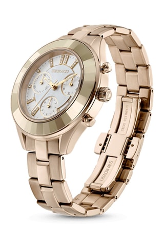 Montre à quartz en métal, dorée à l’or rose et ornée de cristaux Swarovski Octea Lux Sport - Chronographe