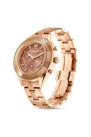 Montre à quartz en métal, dorée à l'or rose et orné de cristaux Swarovski Octea Lux Sport - Chronographe