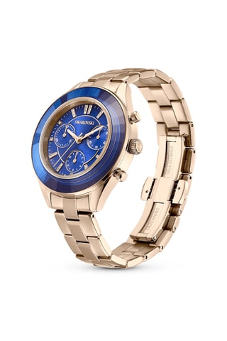 Montre à quartz en acier ornée de cristaux Swarovski Octea Lux Sport - Chronographe - Doré et bleu marine 