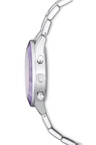 Montre à quartz en acier ornée de cristaux Swarovski Octea Lux Sport - Chronographe - Argenté et violet