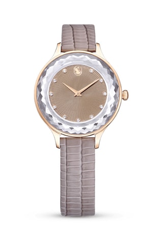 Montre à quartz en cuir, dorée à l’or rose et ornée de cristaux Swarovski Octea Nova
