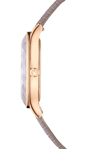 Montre à quartz en cuir, dorée à l’or rose et ornée de cristaux Swarovski Octea Nova