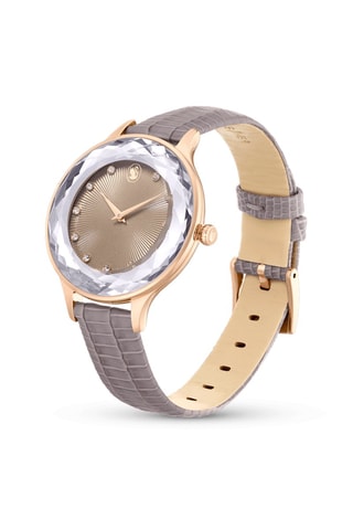 Montre à quartz en cuir, dorée à l’or rose et ornée de cristaux Swarovski Octea Nova