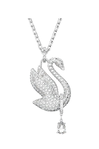 Collier Swan - Argenté et blanc