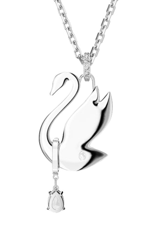 Collier Swan - Argenté et blanc