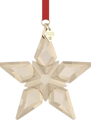 Etoile en cristaux Swarovski et plaquée or jaune Festive 2023 - 7,7 x 1,5 x 7,2 cm